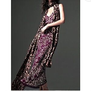 New Zara burgundy plum merlot sequenced spaghetti straps dress